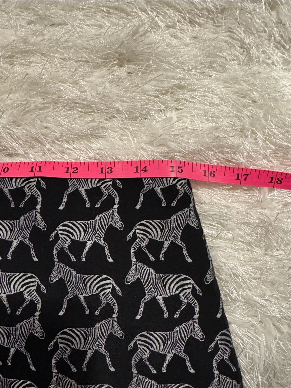 J. Crew Black Mini Skirt with Silver Zebra Print - Picture 2 of 7